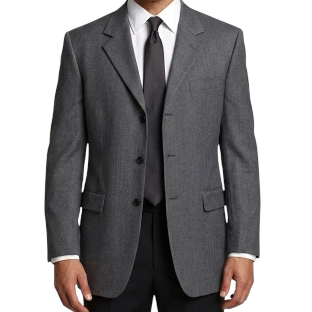 ALEXANDRE LONDON Savile Row Gray Blazer Business Jacket Pure Wool US 40R / EU50